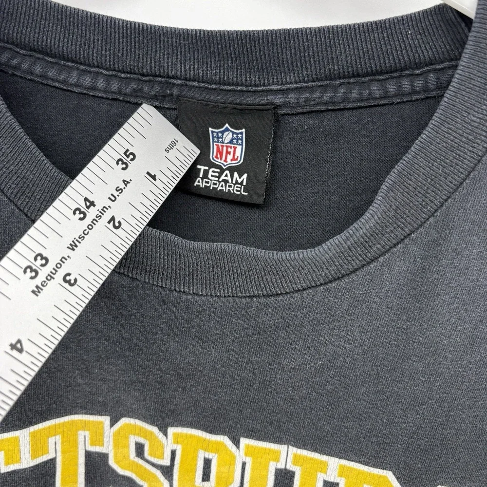 Vintage Pittsburgh Steelers‎ NFL Team Apparel Black T Shirt Football Men XL